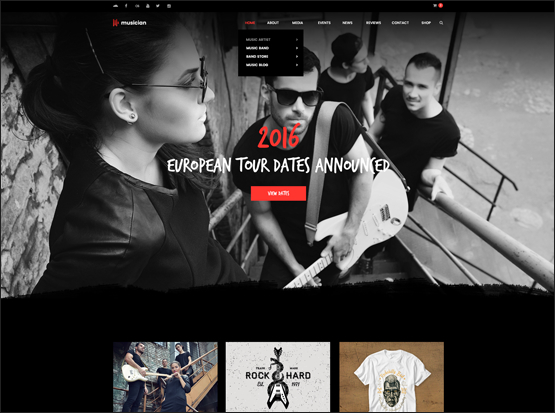 Musician HTML template for music industry - musicians, bands and music blogs